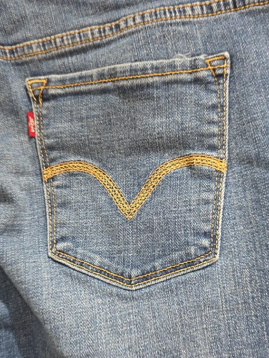Levis 515 Women’s Blue Denim Capri Jeans Size 14 - Picture 10 of 13